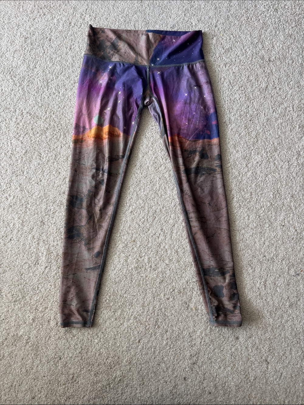 Women’s TEEKI Galaxy Diva Printed Leggings - Purple & Brown